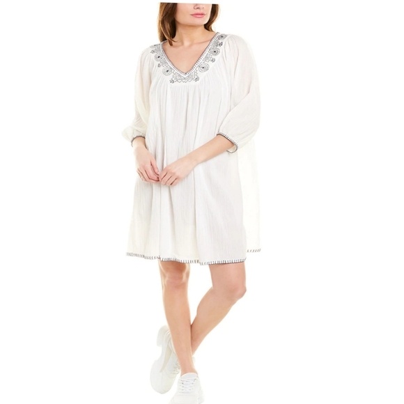 Anthropologie Tops - Anthropologie Trista Embroidered Tunic Dress Velvet by Graham & Spencer